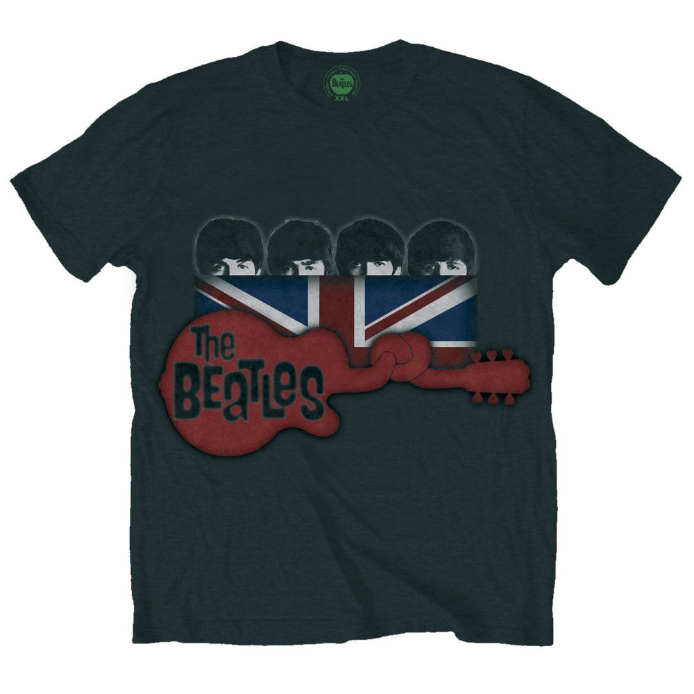 THE BEATLES Attractive T-Shirt, Guitar &amp; Flag