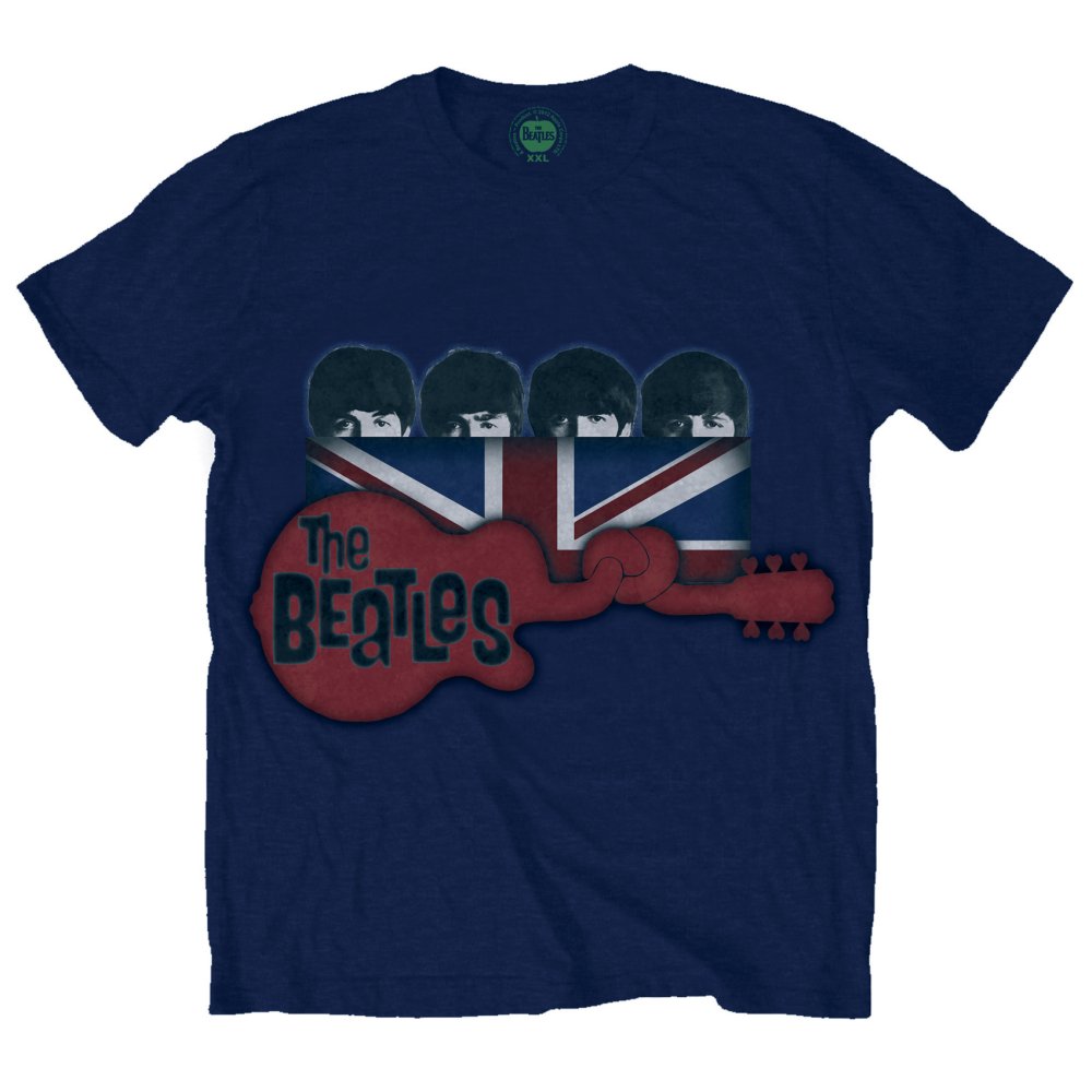 THE BEATLES Attractive T-Shirt, Guitar &amp; Flag