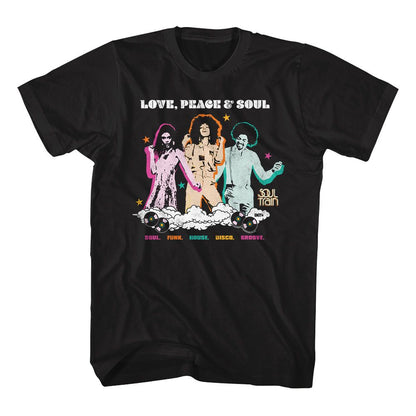 SOUL TRAIN Eye-Catching T-Shirt, Love Peace And Soul