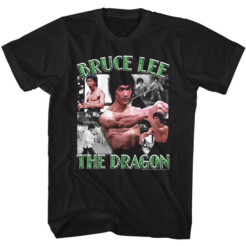 BRUCE LEE Glorious T-Shirt, The Dragon Collage