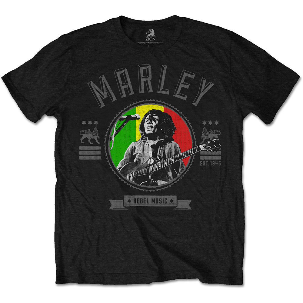 BOB MARLEY Attractive T-Shirt, Rebel Music Seal