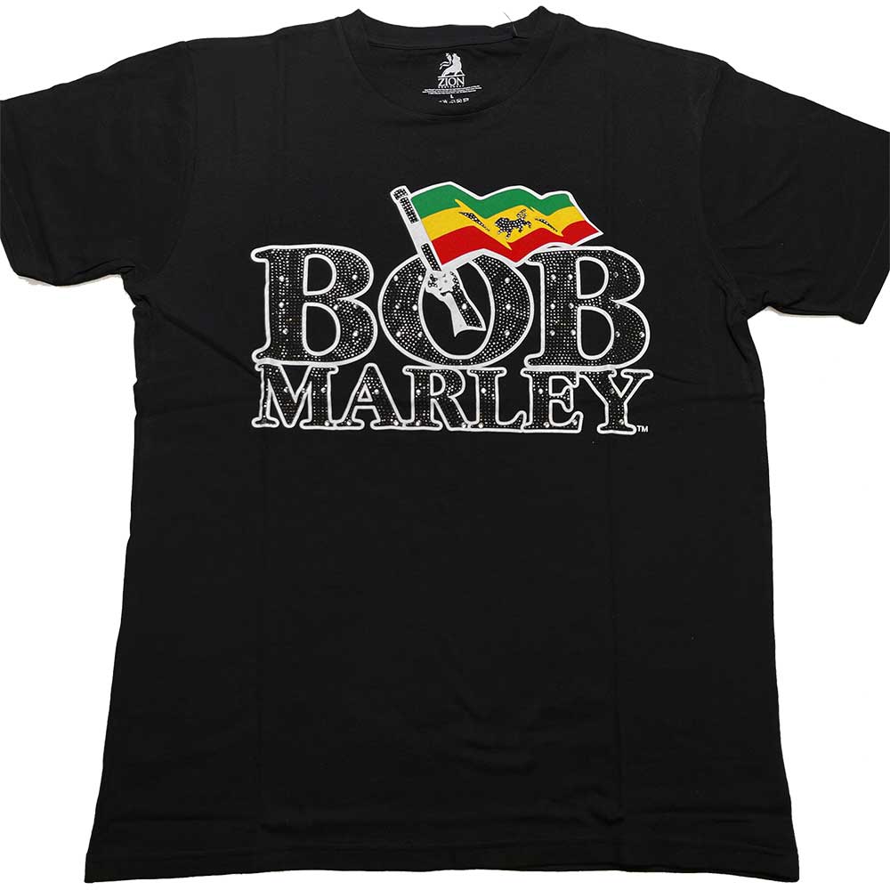 BOB MARLEY Attractive T-Shirt, Flag Logo