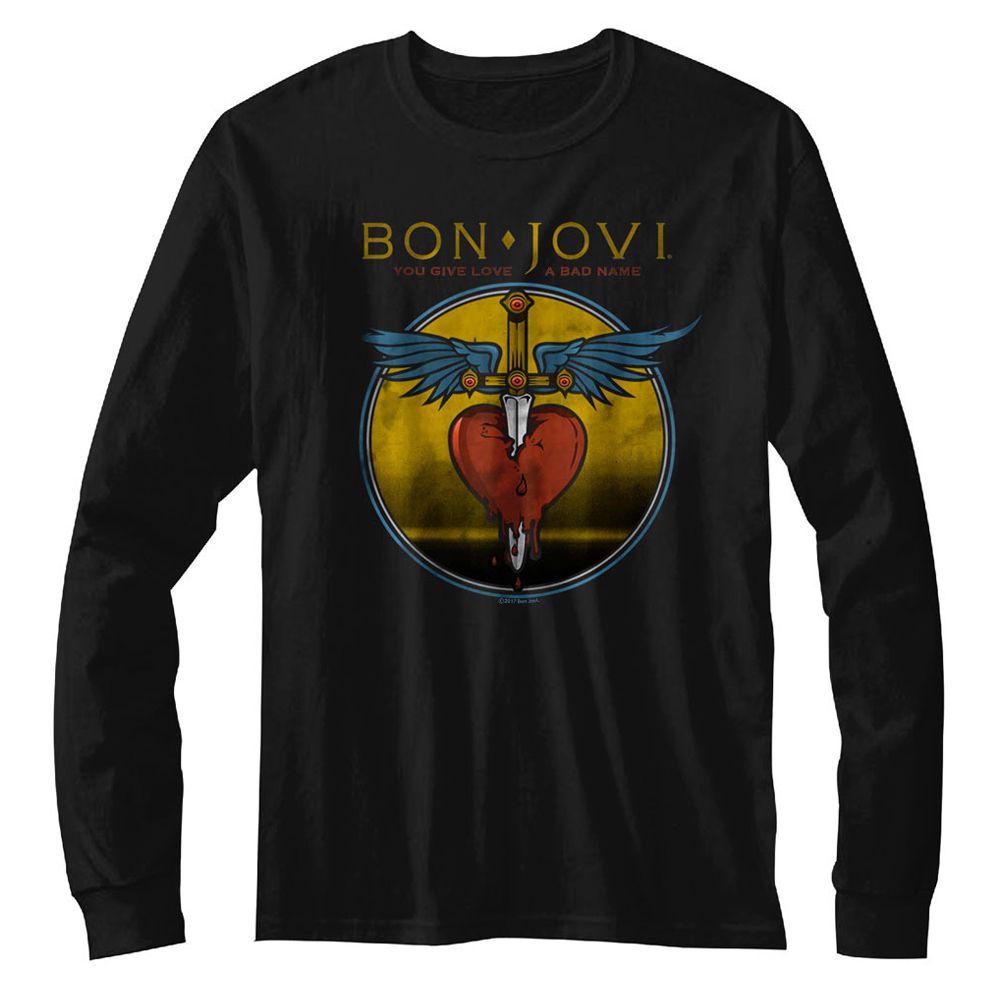 BON JOVI Eye-Catching Long Sleeve T-Shirt, Bad Name