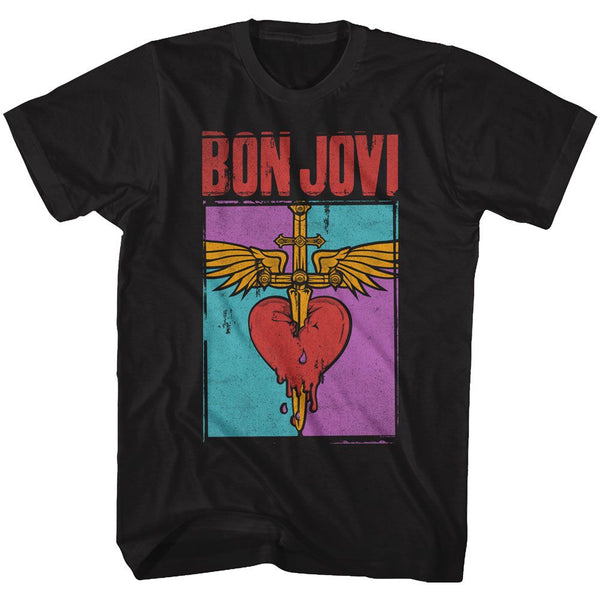 BON JOVI Eye-Catching T-Shirt, Heart And Dagger