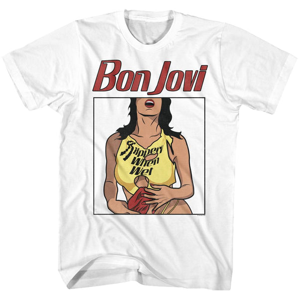 BON JOVI Eye-Catching T-Shirt, Slippery Comic