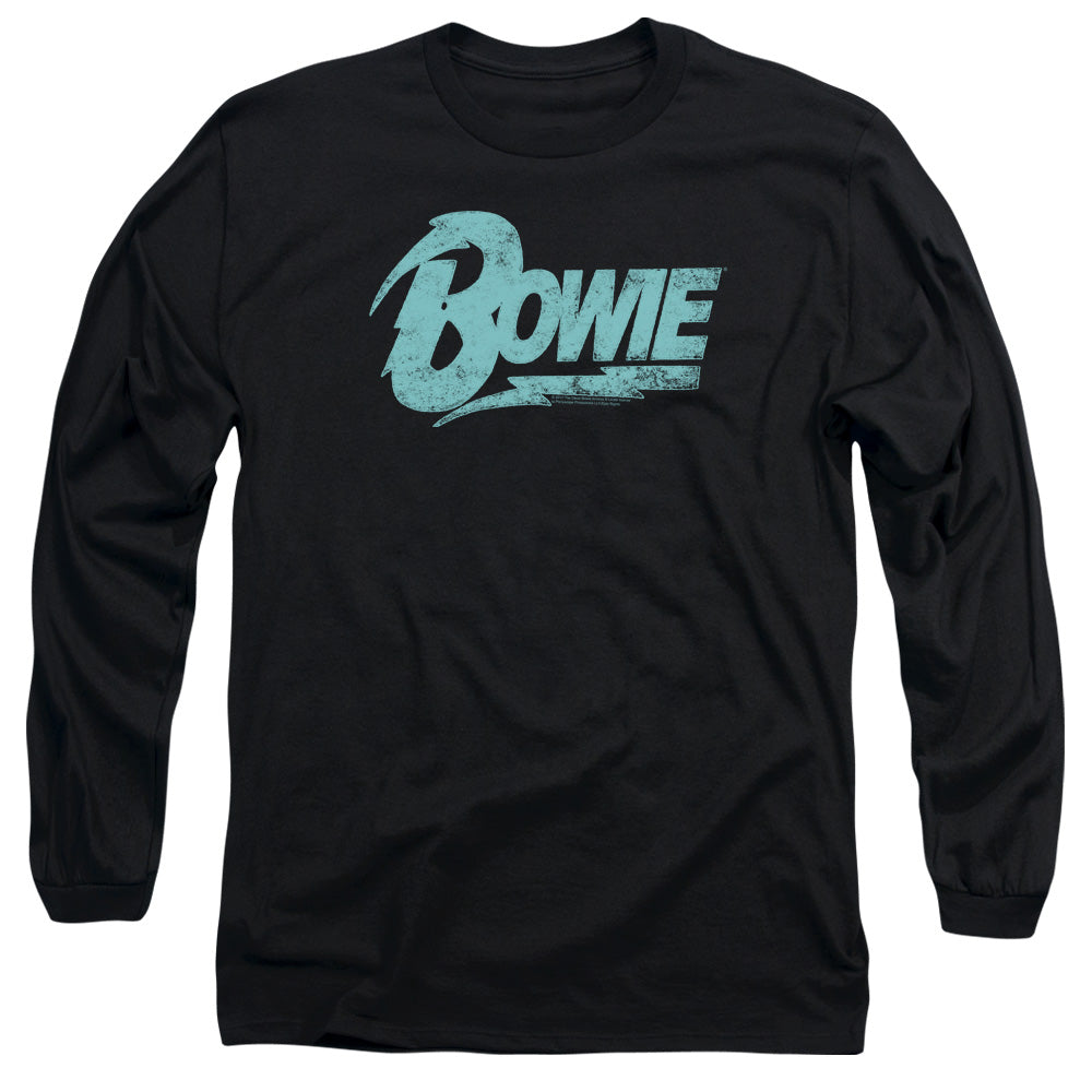 DAVID BOWIE Impressive Long Sleeve T-Shirt, Distressed Logo