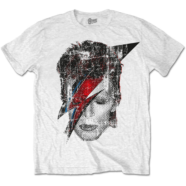 DAVID BOWIE Attractive T-Shirt, Halftone Flash Face