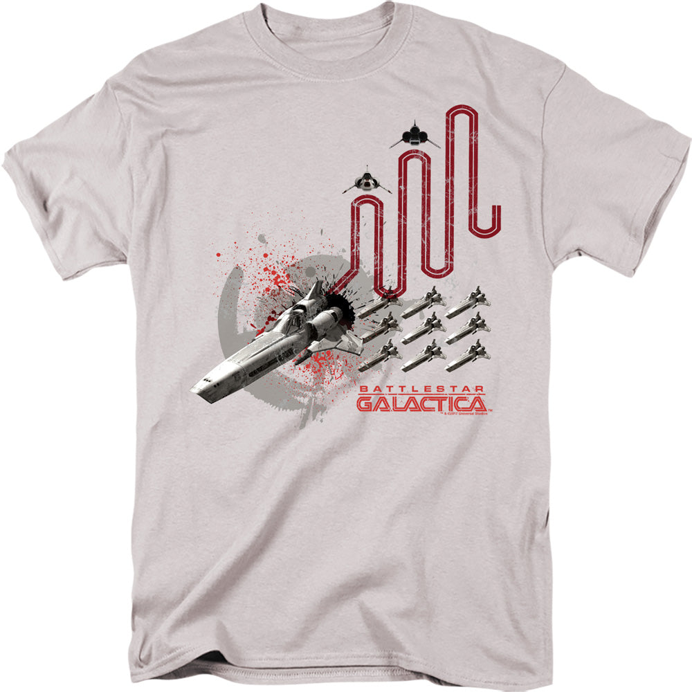 BATTLESTAR GALACTICA Famous T-Shirt, Red Squadron Splatter