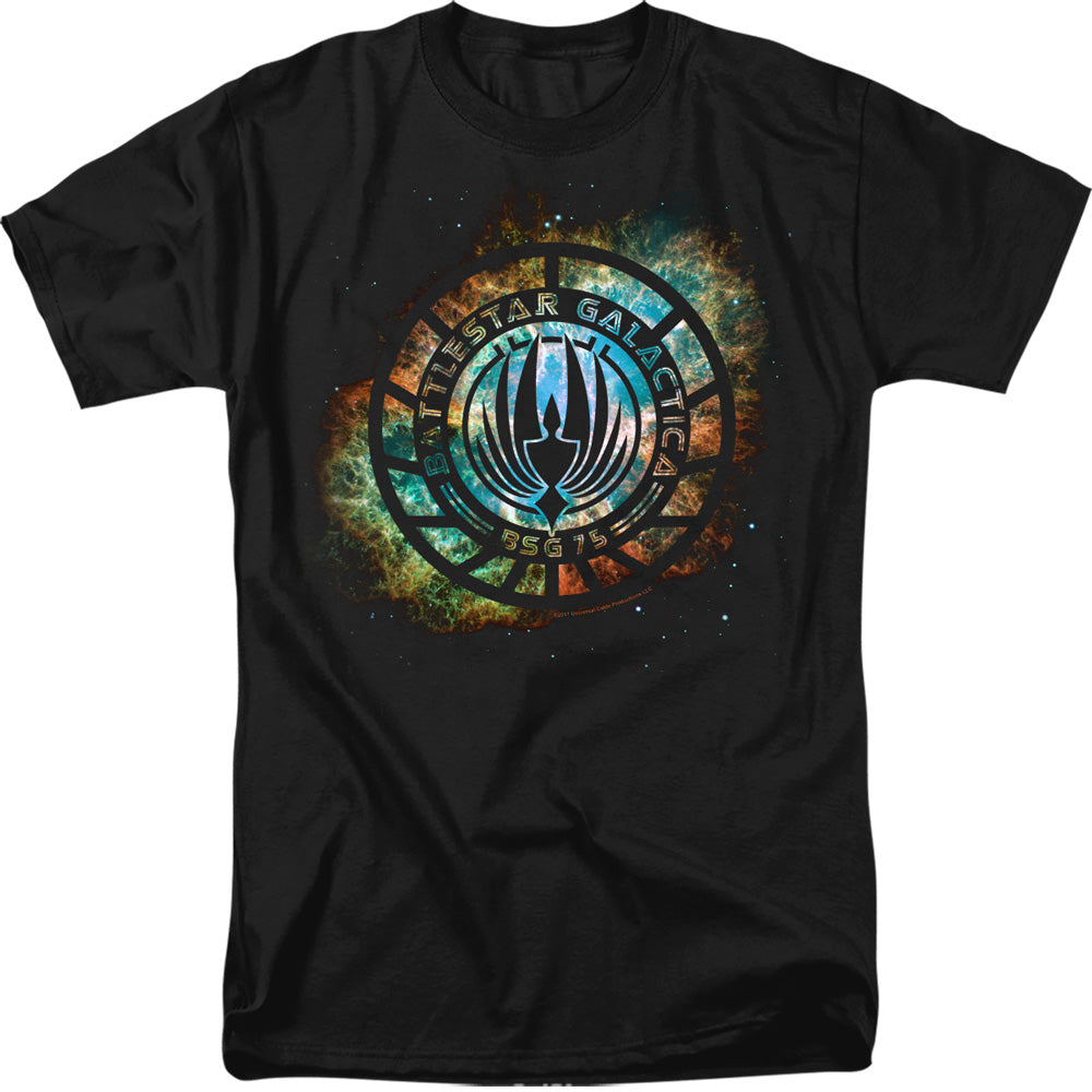 BATTLESTAR GALACTICA Famous T-Shirt, Emblem Knock-Out