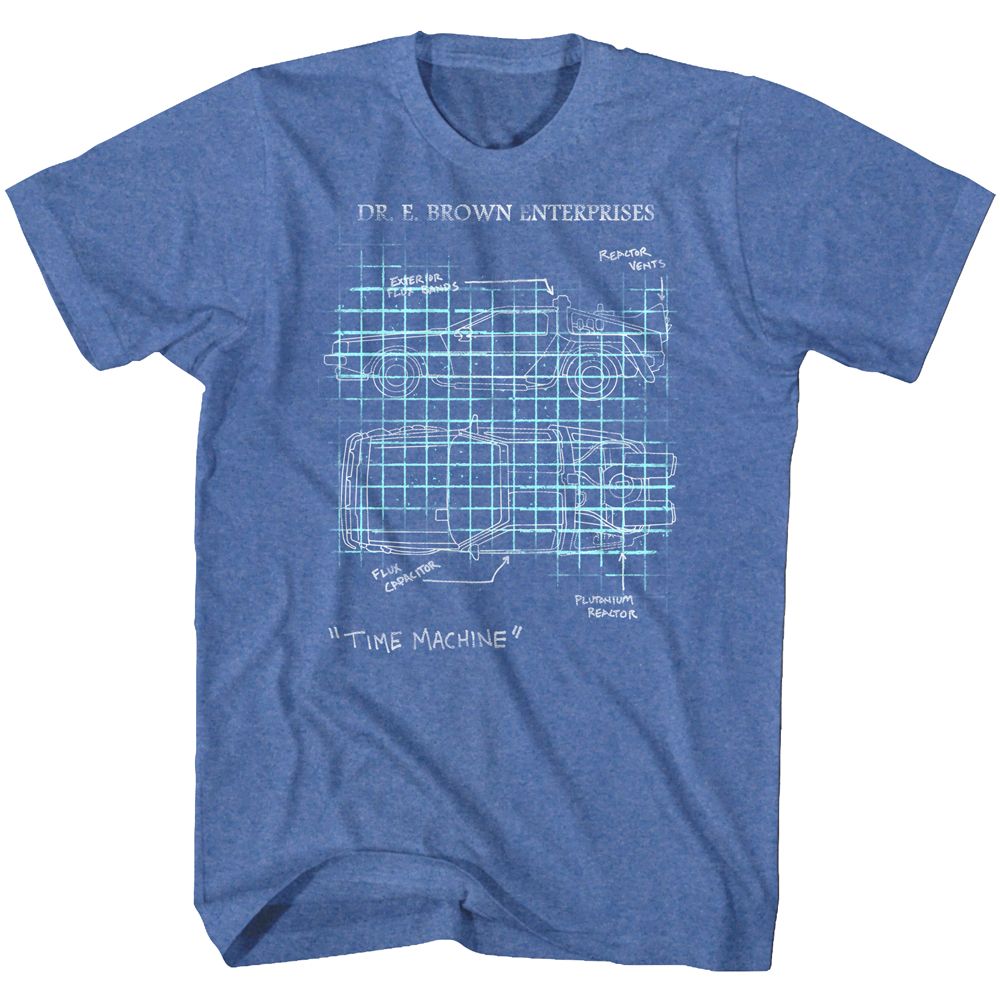 BACK TO THE FUTURE Famous T-Shirt, Delorean Schematic