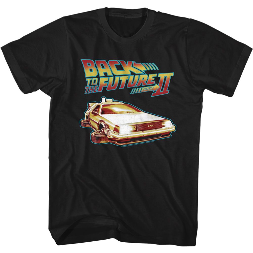 BACK TO THE FUTURE Famous T-Shirt, Car with Flat Wheels