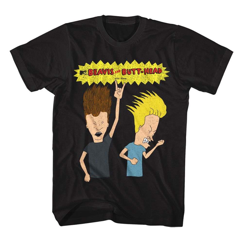 BEAVIS AND BUTT-HEAD Eye-Catching T-Shirt, Rockin Out