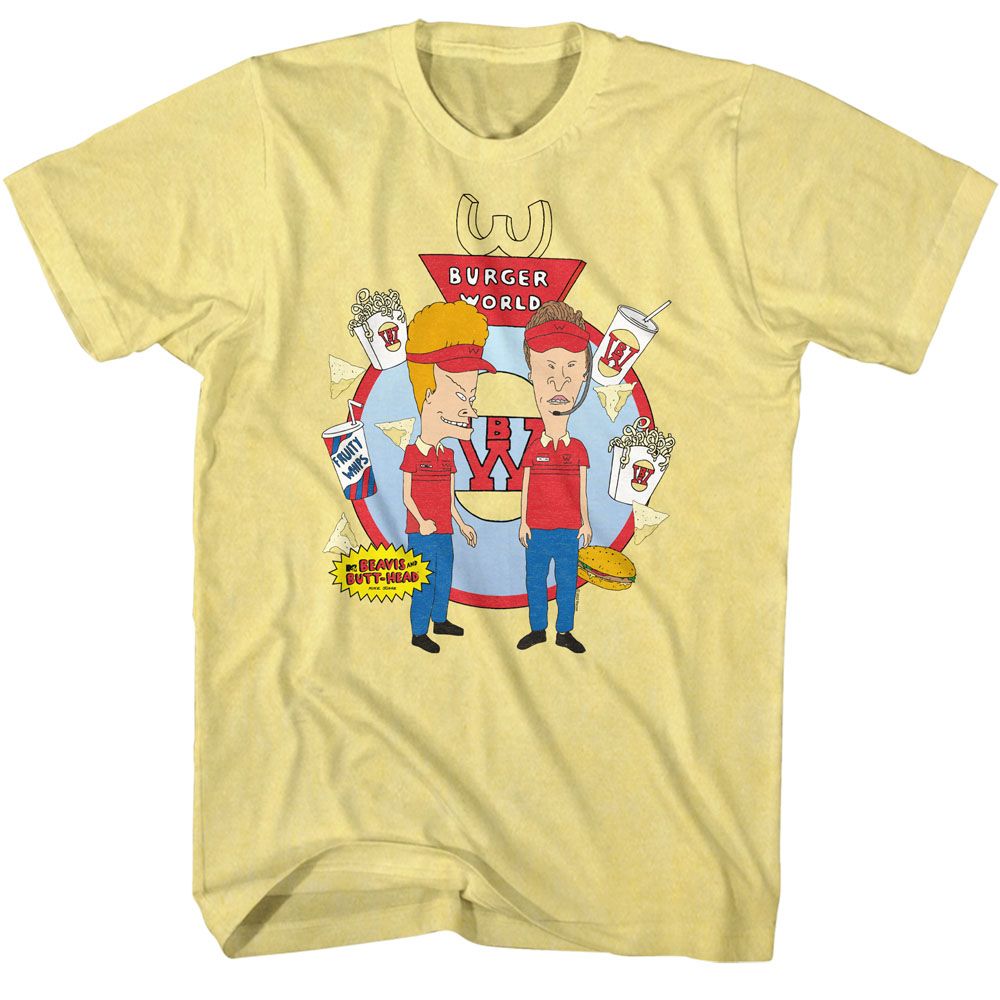 BEAVIS AND BUTT-HEAD Eye-Catching T-Shirt, Burger World