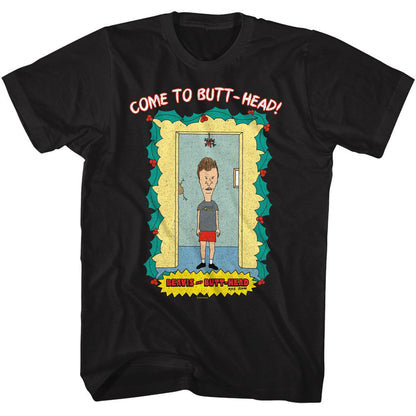 BEAVIS AND BUTT-HEAD Eye-Catching T-Shirt, Under Mistletoe