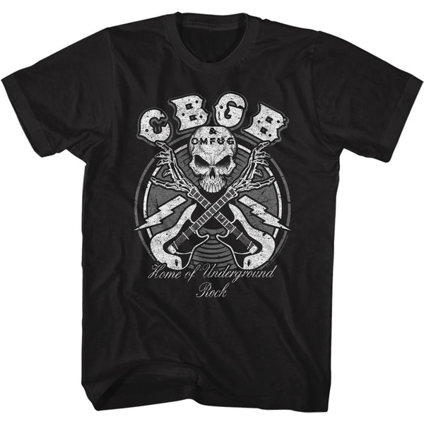 CBGB Eye-Catching T-Shirt, Skull Guitars