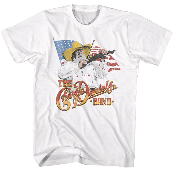 CHARLIE DANIELS BAND Eye-Catching T-Shirt, And The Flag