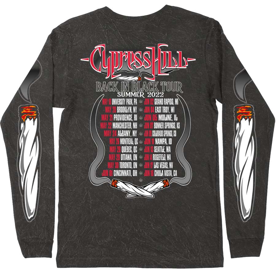 | Tour Band Merch Long 2022 Back Authentic CYPRESS HILL Sleeve Black T-Shirt, in