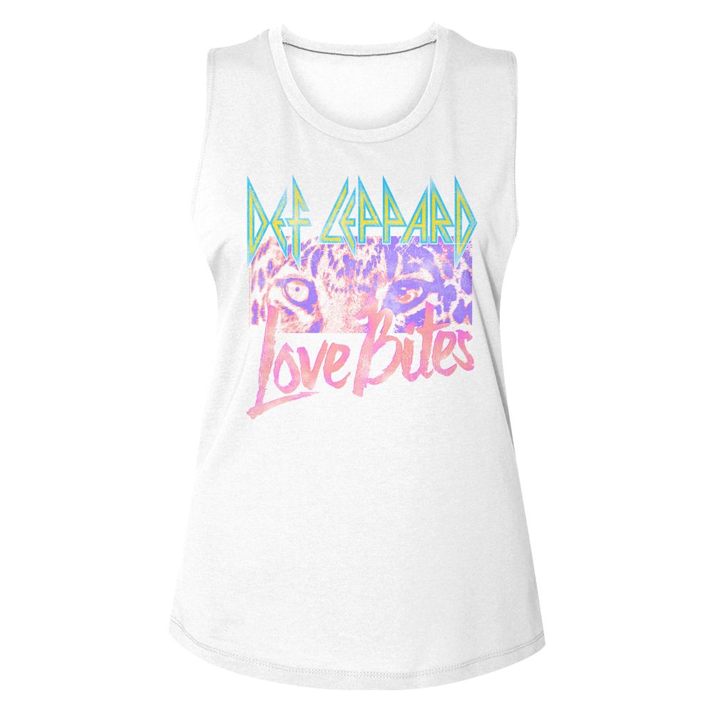 Women Exclusive DEF LEPPARD Eye-Catching Muscle Tank, Love Bites