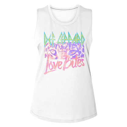 Women Exclusive DEF LEPPARD Eye-Catching Muscle Tank, Love Bites