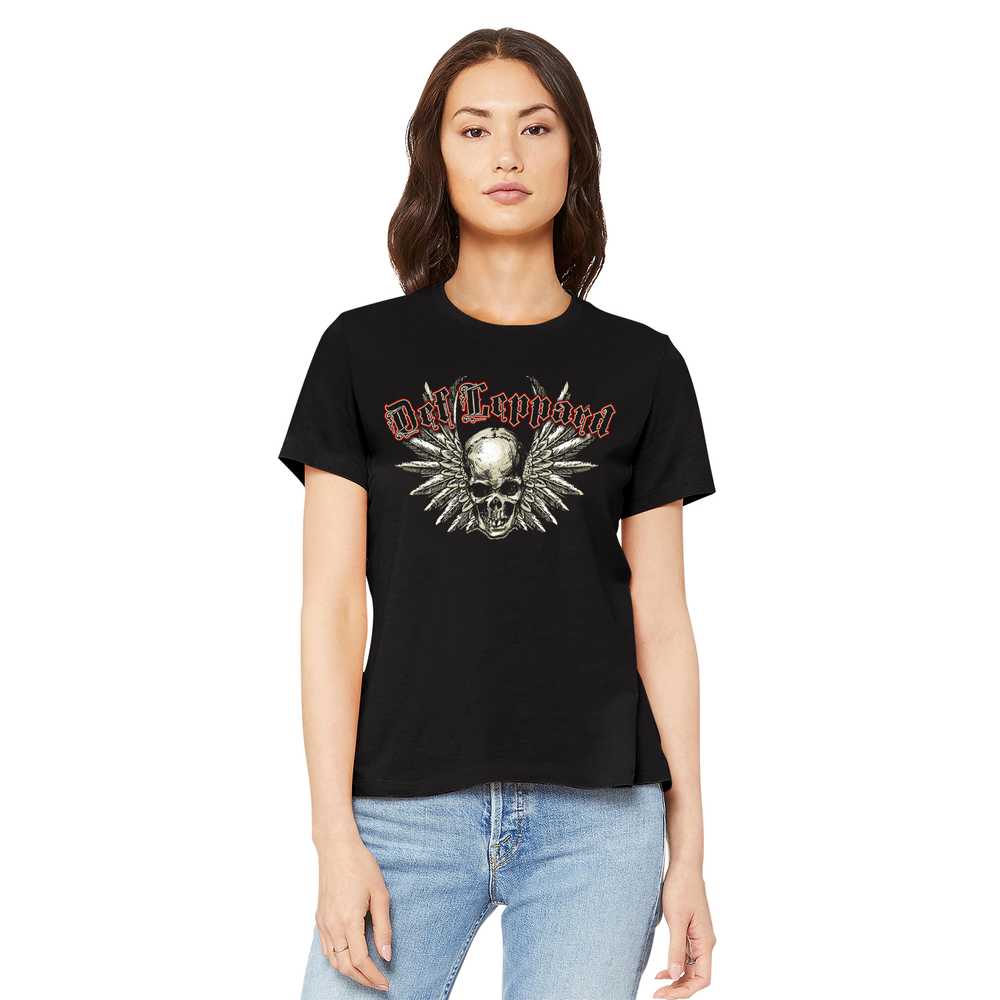 Women Exclusive DEF LEPPARD T-Shirt, Skull