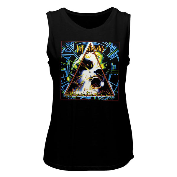 Women Exclusive DEF LEPPARD Eye-Catching Muscle Tank, Hysteria