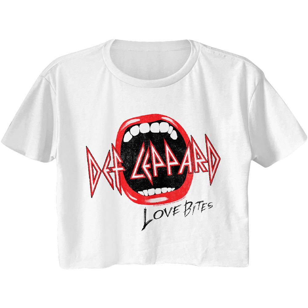 Women Exclusive DEF LEPPARD Eye-Catching Crop, Mouth Bites