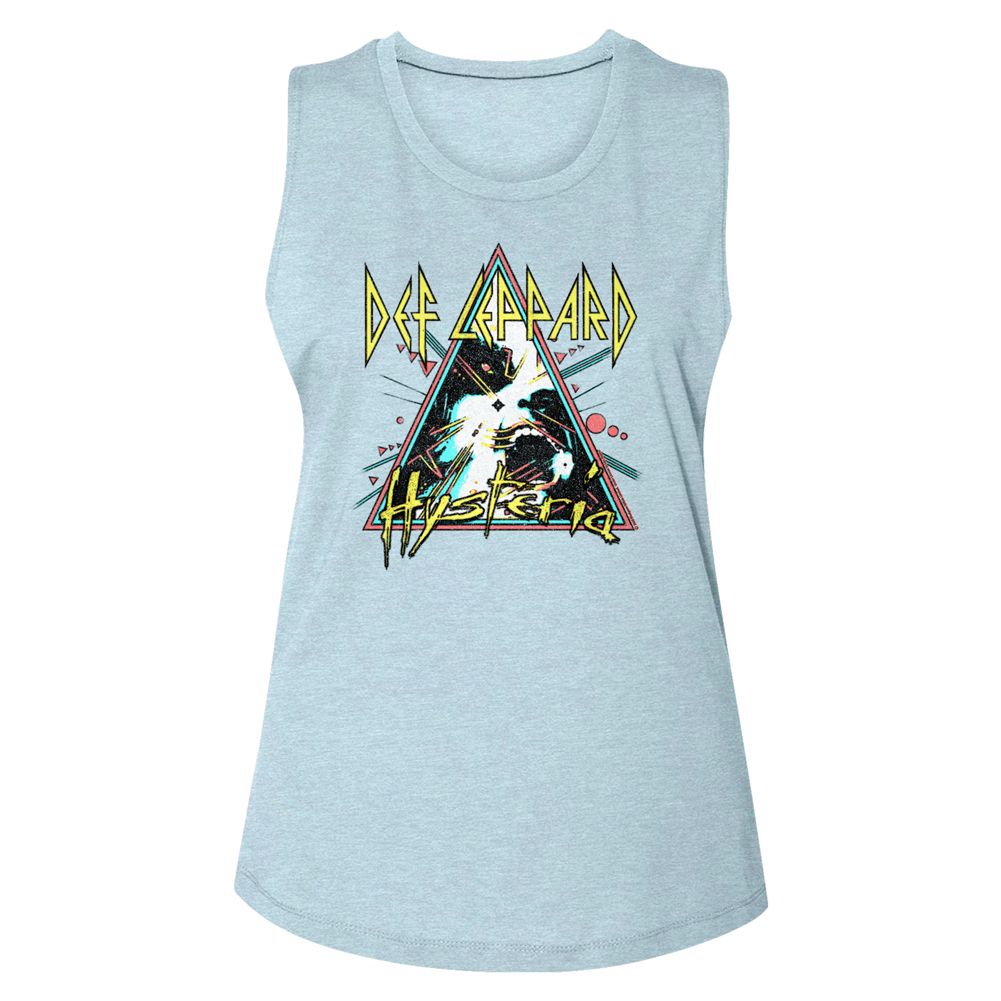 Women Exclusive DEF LEPPARD Eye-Catching Muscle Tank, Hysteria Coral