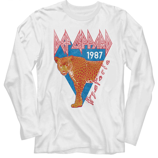 DEF LEPPARD Eye-Catching Long Sleeve T-Shirt, Hysteria 1987