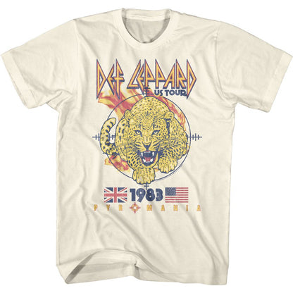 DEF LEPPARD Eye-Catching T-Shirt, Pyromania Leopard