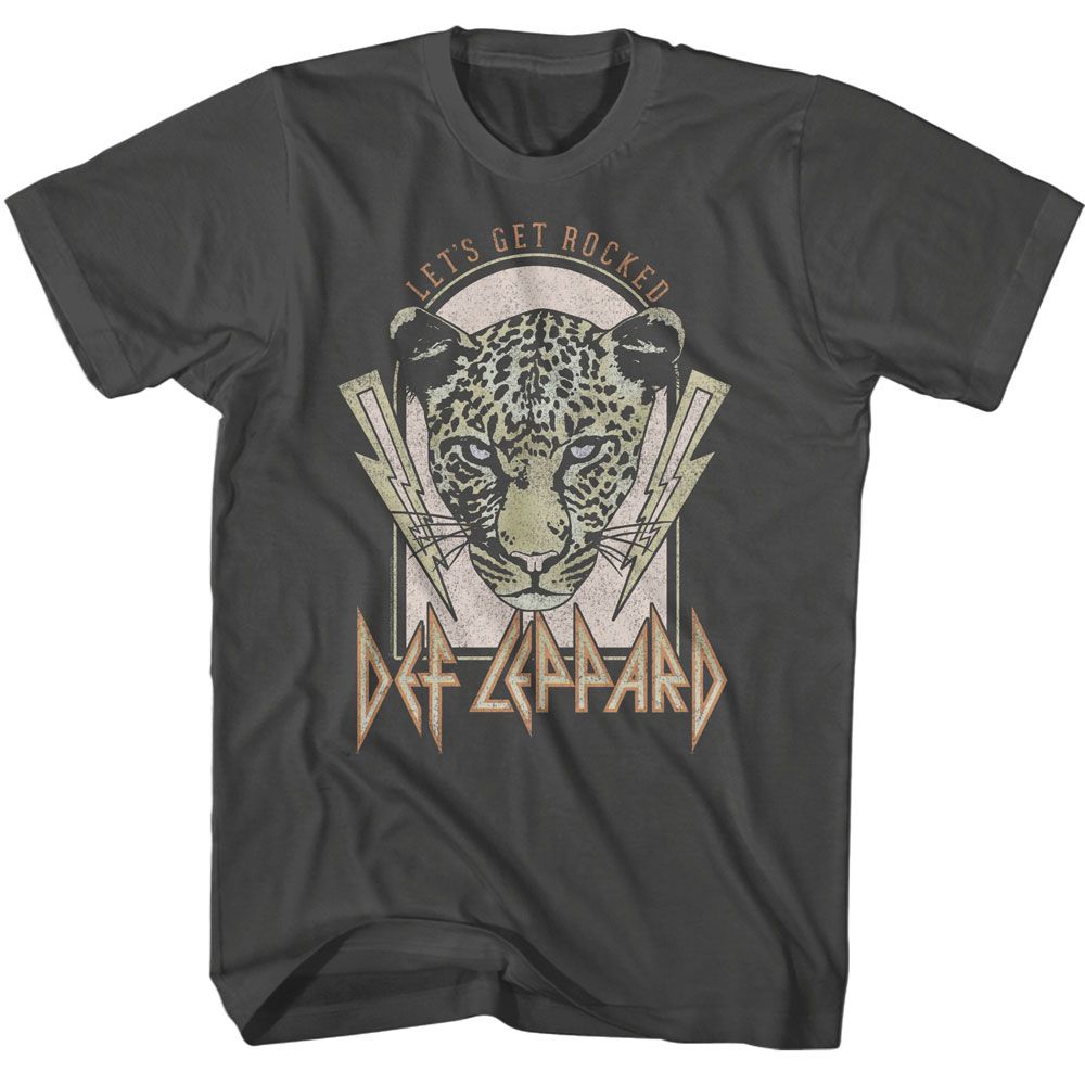 DEF LEPPARD Eye-Catching T-Shirt, Lightning Bolts Lets Get Rocked