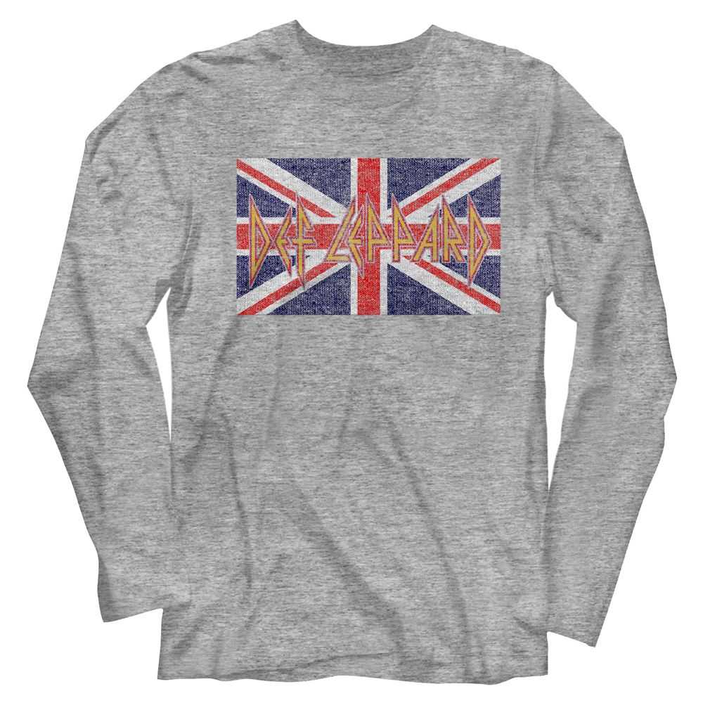 DEF LEPPARD Eye-Catching Long Sleeve T-Shirt, Union Jack Flag