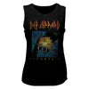 Women Exclusive DEF LEPPARD Eye-Catching Muscle Tank, Faded Pyromania