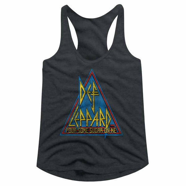 Women Exclusive DEF LEPPARD Eye-Catching Racerback, Primary Triangle