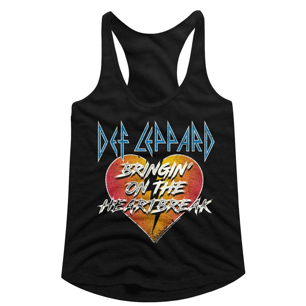 Women Exclusive DEF LEPPARD Eye-Catching Racerback, Heartbreak