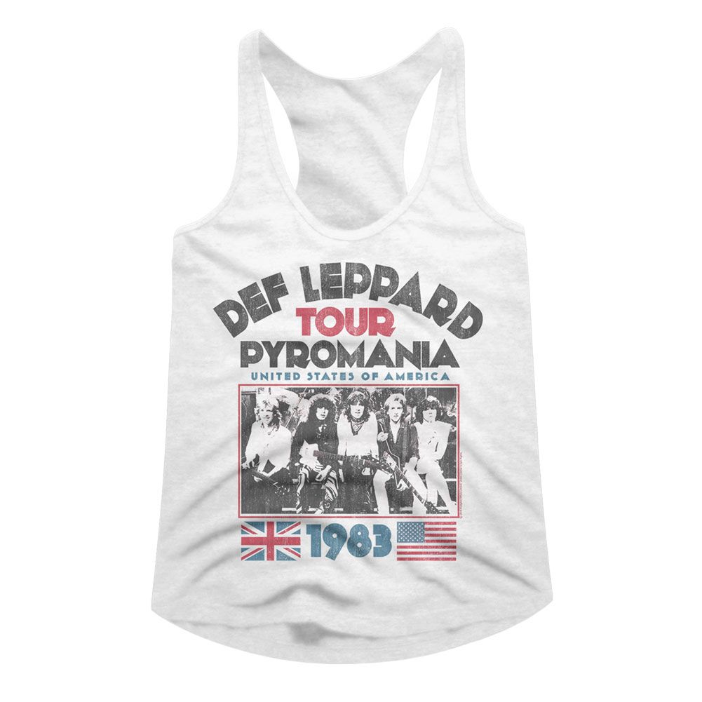 Women Exclusive DEF LEPPARD Eye-Catching Racerback, Pyro USA 1983