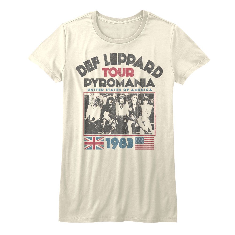 Women Exclusive DEF LEPPARD T-Shirt, Pyro USA 1983