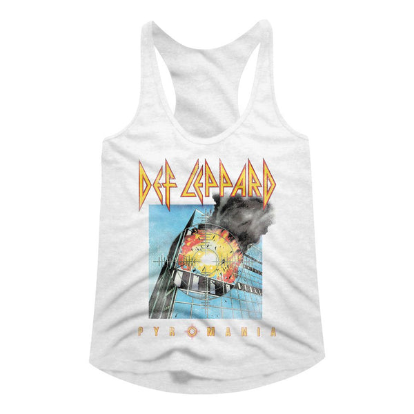 Women Exclusive DEF LEPPARD Eye-Catching Racerback, Faded Pyromania