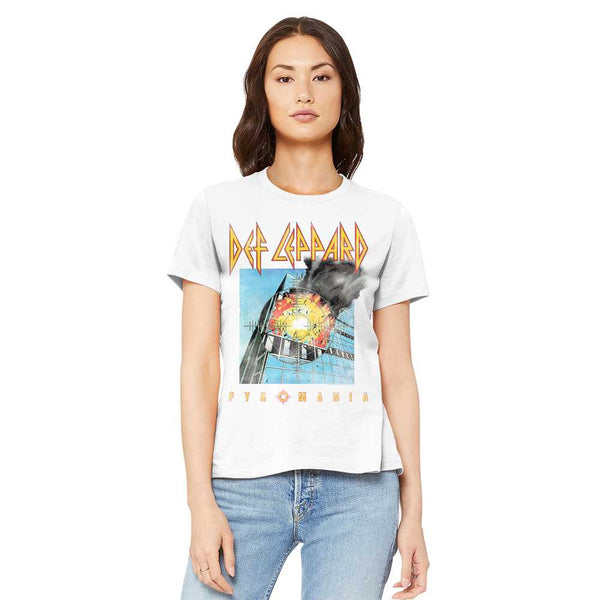 Women Exclusive DEF LEPPARD T-Shirt, Faded Pyromania