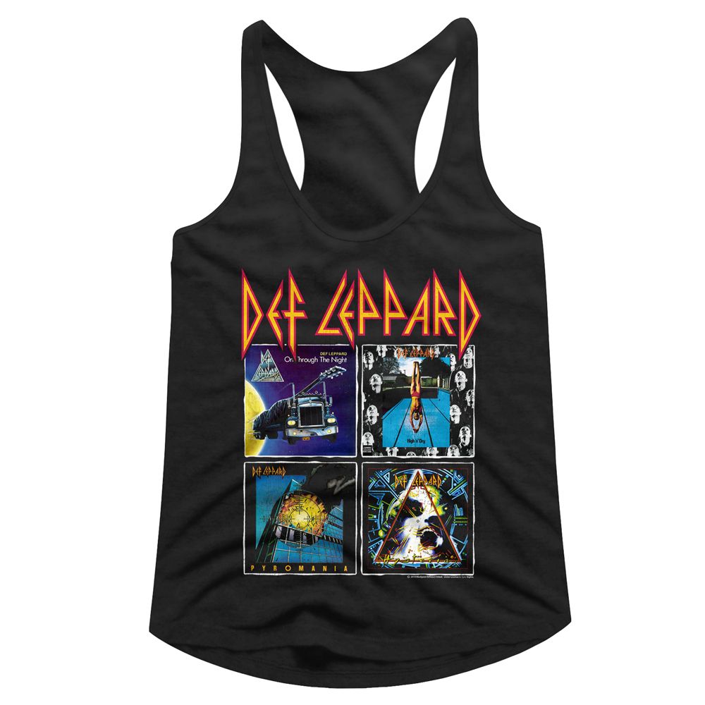 Women Exclusive DEF LEPPARD Eye-Catching Racerback, Famous Albums