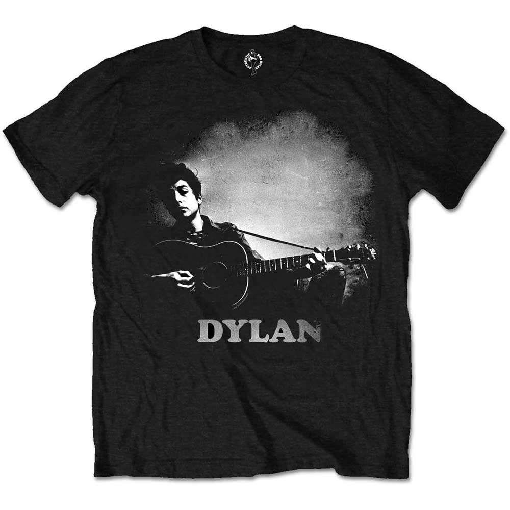 BOB DYLAN Attractive T-Shirt, Guitar &amp; Logo