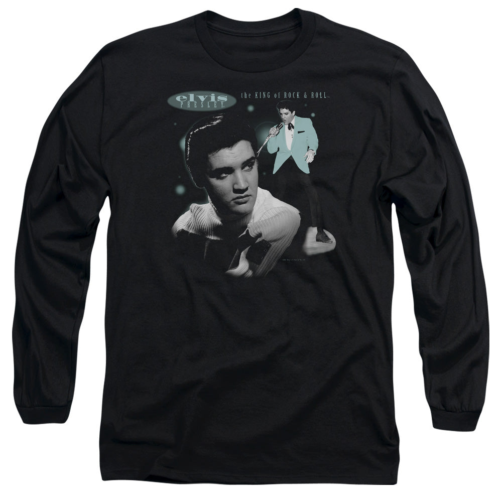 ELVIS PRESLEY Impressive Long Sleeve T-Shirt, Teal Portrait