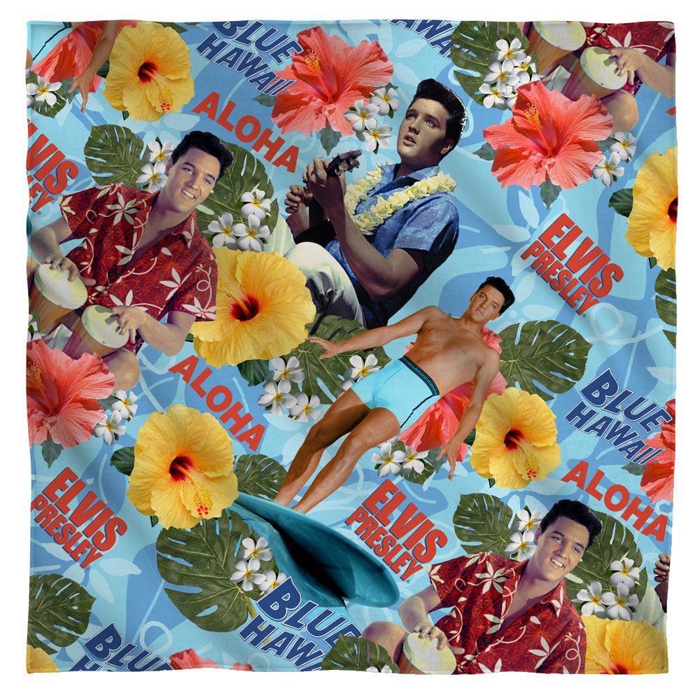 ELVIS PRESLEY Deluxe Bandana, Blue Hawaii