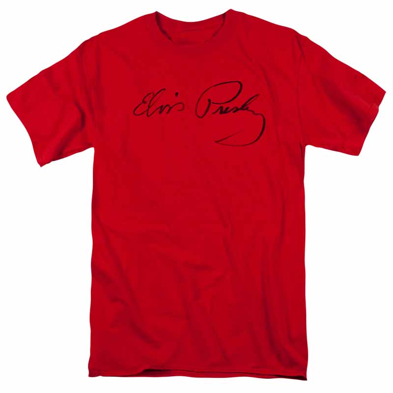 ELVIS PRESLEY Impressive T-Shirt, Signature Sketch