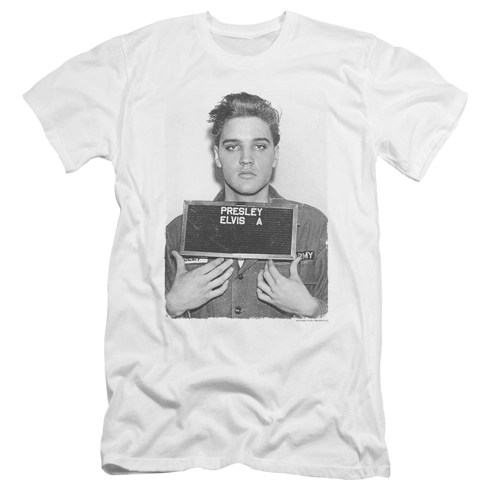 Premium ELVIS PRESLEY T-Shirt, Army Mug Shot