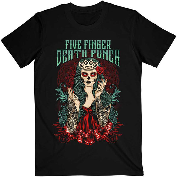 FIVE FINGER DEATH PUNCH Attractive T-Shirt, Lady Muerta