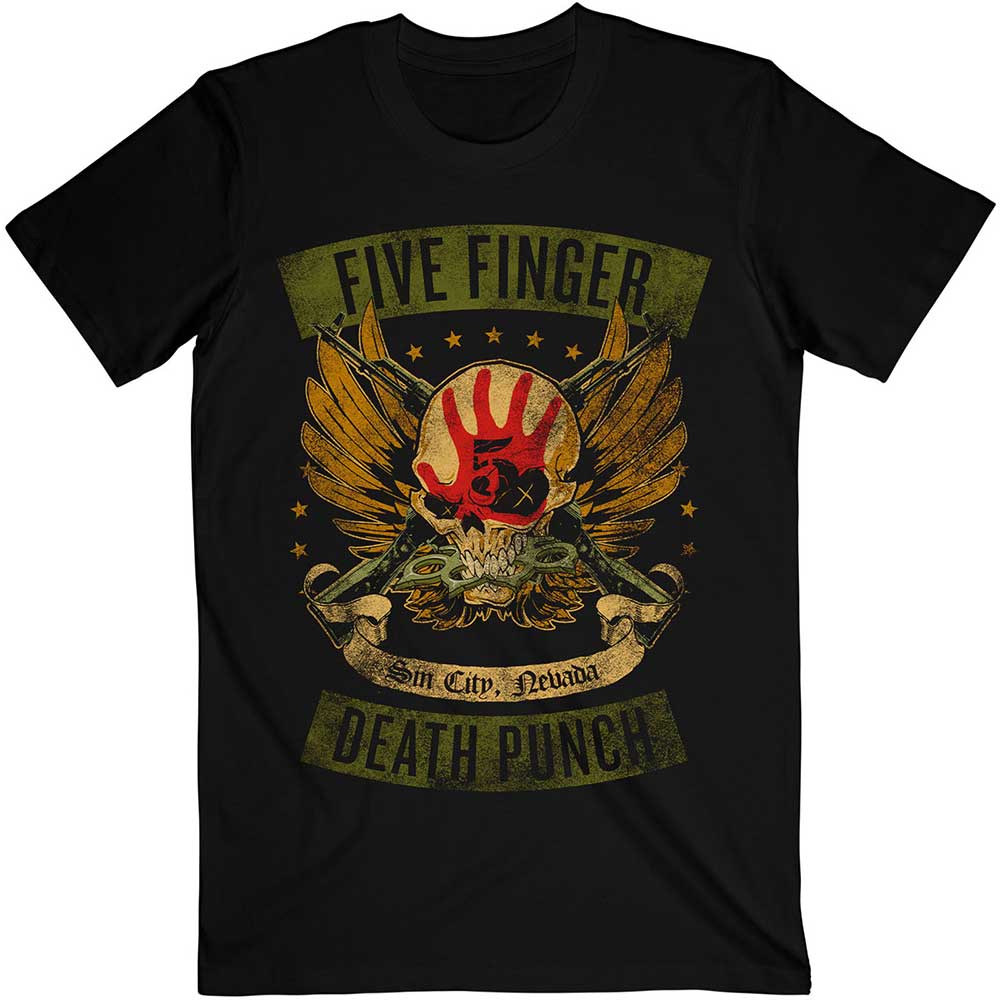 FIVE FINGER DEATH PUNCH Attractive T-Shirt, Locked &amp; Loaded