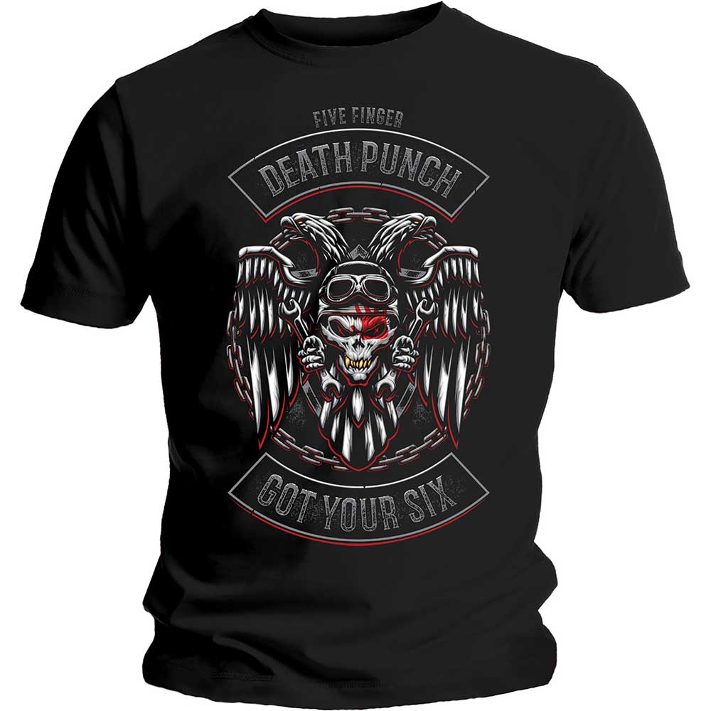 FIVE FINGER DEATH PUNCH Attractive T-Shirt, Biker Badge