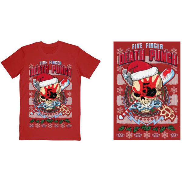 FIVE FINGER DEATH PUNCH Attractive T-Shirt, Zombie Kill Xmas