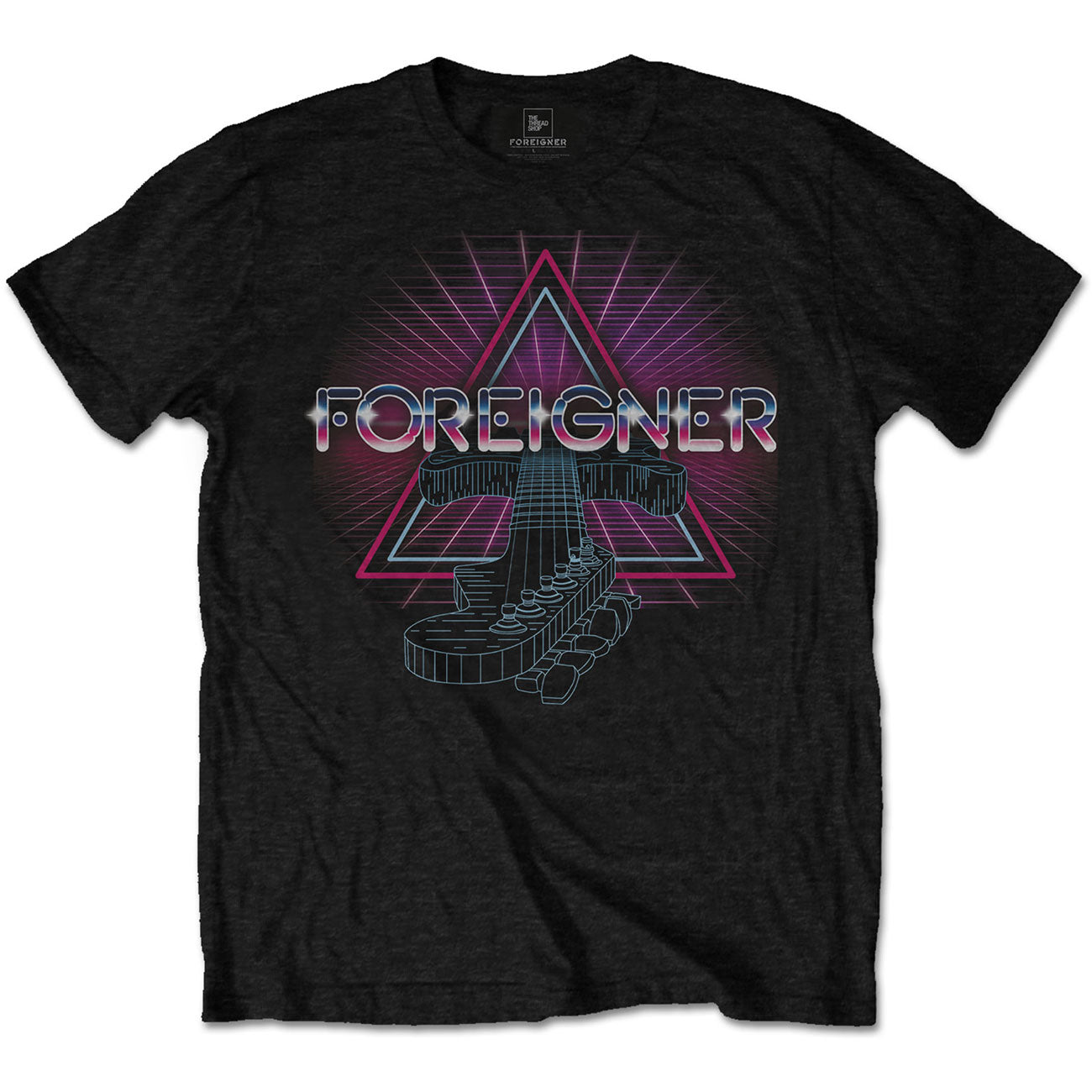 FOREIGNER Attractive T-Shirt, Neon Guitar