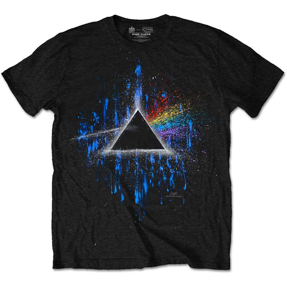 PINK FLOYD Attractive T-Shirt, Dark Side Of The Moon Blue Splatter